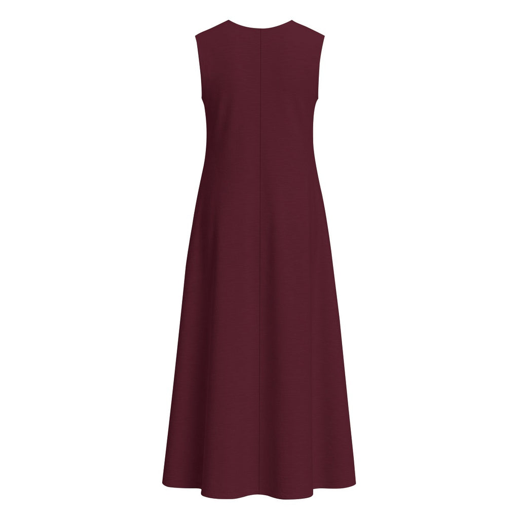 All-Over Print Women's Sleeveless Dress With Pocket|140GSM Slub Cotton